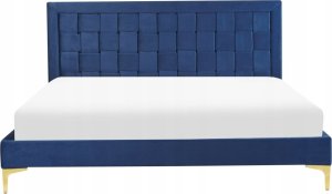 Beliani Łóżko welurowe 160 x 200 cm granatowe LIMOUX 3