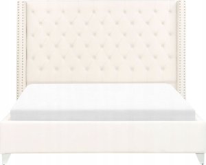 Beliani Łóżko welurowe 160 x 200 cm złamana biel LUBBON 4