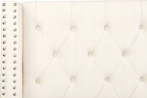 Beliani Łóżko welurowe 160 x 200 cm złamana biel LUBBON 6