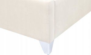 Beliani Łóżko welurowe 160 x 200 cm złamana biel LUBBON 9