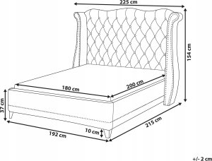 Beliani Łóżko welurowe 180 x 200 cm szarobeżowe AYETTE 3