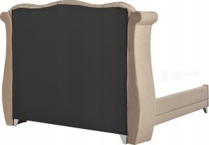 Beliani Łóżko welurowe 180 x 200 cm szarobeżowe AYETTE 6