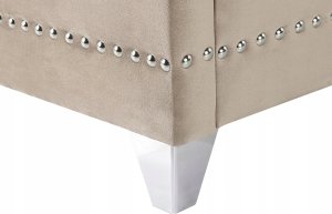 Beliani Łóżko welurowe 180 x 200 cm szarobeżowe AYETTE 8