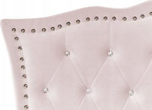 Beliani Łóżko welurowe 90 x 200 cm różowe METZ 4