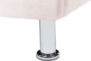 Beliani Łóżko welurowe 90 x 200 cm różowe METZ 9