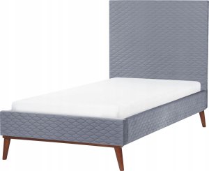 Beliani Łóżko welurowe 90 x 200 cm szare BAYONNE 4