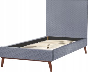 Beliani Łóżko welurowe 90 x 200 cm szare BAYONNE 6