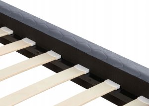 Beliani Łóżko welurowe 90 x 200 cm szare BAYONNE 8