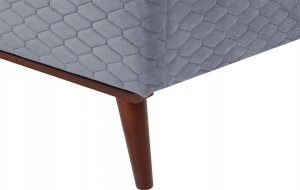 Beliani Łóżko welurowe 90 x 200 cm szare BAYONNE 10