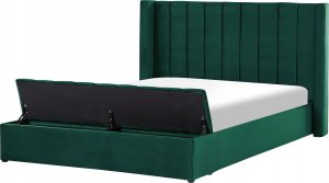 Beliani Łóżko welurowe z ławką 180 x 200 cm zielone NOYERS Lumarko! 1