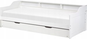 Beliani Łóżko wysuwane drewniane 90 x 200 cm białe EDERN 6