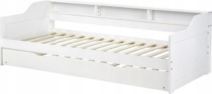 Beliani Łóżko wysuwane drewniane 90 x 200 cm białe EDERN 7