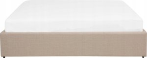 Beliani Łóżko z pojemnikiem tapicerowane 160 x 200 cm beżowe DINAN 3