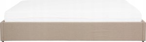 Beliani Łóżko z pojemnikiem tapicerowane 160 x 200 cm beżowe DINAN 4