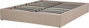 Beliani Łóżko z pojemnikiem tapicerowane 160 x 200 cm beżowe DINAN 5