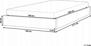 Beliani Łóżko z pojemnikiem tapicerowane 160 x 200 cm beżowe DINAN 8