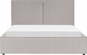 Beliani Łóżko z pojemnikiem tapicerowane 160 x 200 cm jasnoszare MOISSAC 5