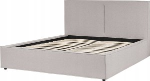 Beliani Łóżko z pojemnikiem tapicerowane 160 x 200 cm jasnoszare MOISSAC 6