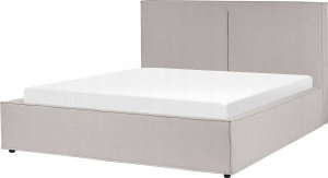 Beliani Łóżko z pojemnikiem tapicerowane 160 x 200 cm jasnoszare MOISSAC 7