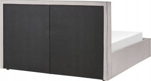 Beliani Łóżko z pojemnikiem tapicerowane 160 x 200 cm jasnoszare MOISSAC 8