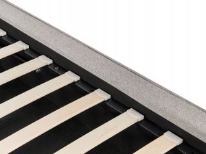 Beliani Łóżko z pojemnikiem tapicerowane 160 x 200 cm jasnoszare MOISSAC 10