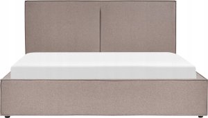 Beliani Łóżko z pojemnikiem tapicerowane 180 x 200 cm beżowoszare MOISSAC 5