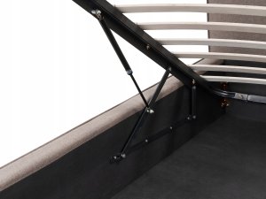 Beliani Łóżko z pojemnikiem tapicerowane 180 x 200 cm beżowoszare MOISSAC 9