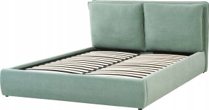 Beliani Łóżko z pojemnikiem welurowe 160 x 200 cm zielone BAJONNA 6