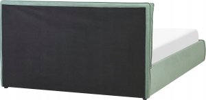 Beliani Łóżko z pojemnikiem welurowe 160 x 200 cm zielone BAJONNA 7