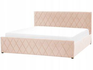 Beliani Łóżko z pojemnikiem welurowe 180 x 200 cm beżowe ROCHEFORT 6