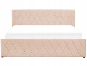 Beliani Łóżko z pojemnikiem welurowe 180 x 200 cm beżowe ROCHEFORT 7