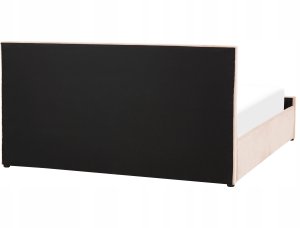 Beliani Łóżko z pojemnikiem welurowe 180 x 200 cm beżowe ROCHEFORT 8
