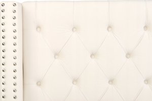 Beliani Łóżko z pojemnikiem welurowe 180 x 200 cm złamana biel LUBBON 8
