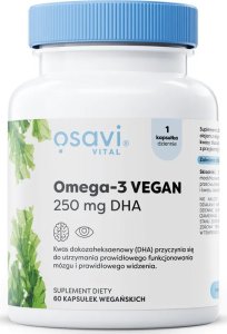 Osavi Osavi - Omega-3, Wegańskie DHA, 250mg DHA, 60 kapsułek miękkich 1