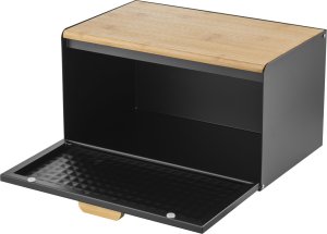 Chlebak Florina Zestaw kuchenny chlebak i 3 pojemniki na kawę herbatę cukier Florina Cube czarny 5