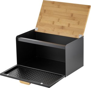 Chlebak Florina Zestaw kuchenny chlebak i 3 pojemniki na kawę herbatę cukier Florina Cube czarny 6