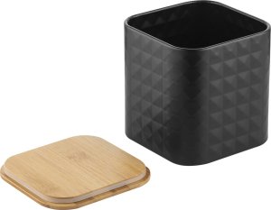 Chlebak Florina Zestaw kuchenny chlebak i 3 pojemniki na kawę herbatę cukier Florina Cube czarny 9