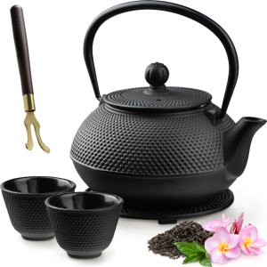 Kadax KADAX Czajnik Czarny Do Herbaty Dzbanek imbryk Żeliwny Zaparzacz 850ml 2 Czarki 3