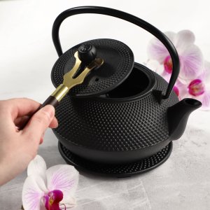 Kadax KADAX Czajnik Czarny Do Herbaty Dzbanek imbryk Żeliwny Zaparzacz 850ml 2 Czarki 7