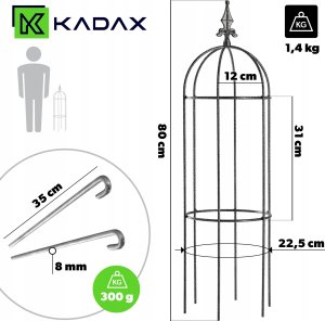 Kadax KADAX Pergola Podpora Ogrodowa Do Kwiatów Roślin 80cm 3
