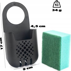 Kadax KADAX Organizer Na Gąbkę Uchwyt Do Zlewu Z Gąbką Kuchenny Przybornik Czarny 3