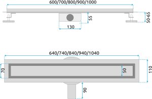Rea Odpływ Liniowy REA Neox pro ZŁOTY SZCZOTKOWANY 60 8