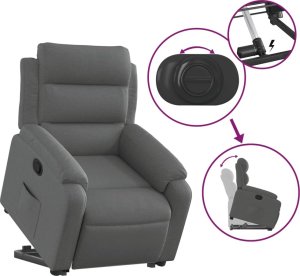 vidaXL vidaXL Podnoszony fotel rozkładany, ciemnoszary, obity tkaniną 5
