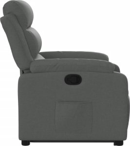 vidaXL vidaXL Podnoszony fotel rozkładany, ciemnoszary, obity tkaniną 9