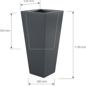 MONUMO Designerska donica MONUMO SLIM LINE M z oświetleniem 6