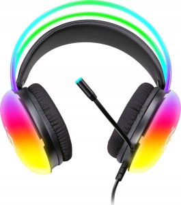 Słuchawki Defender Słuchawki z mikrofonem Defender IGNIS podświetlane Gaming USB RGB czarne + GRA 3