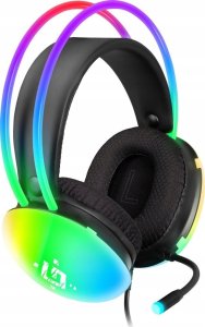 Słuchawki Defender Słuchawki z mikrofonem Defender IGNIS podświetlane Gaming USB RGB czarne + GRA 4