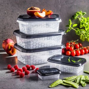 AgdExpert POJEMNIKI Z POKRYWKAMI NA ŻYWNOŚĆ JEDZENIE ZESTAW 15szt BRANQ ORI 6