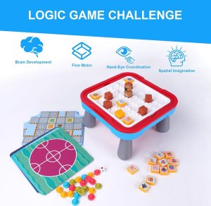 Woopie WOOPIE Stolik Gier Planszowych Logicznych 65 el. Zestaw 10w1 4