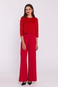 Stylove S381 Kombinezon z koronkową górą - czerwony (kolor czerwony, rozmiar XXL) 1